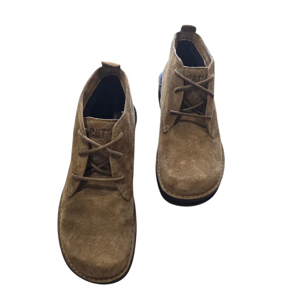 Caterpillar Men's Brown Leather Suede Desert Boots - Size 8